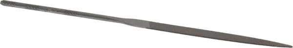 Nicholson - 6-1/4" Needle Precision Swiss Pattern Flat File - Round Handle - Industrial Tool & Supply