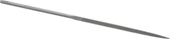 Nicholson - 5-1/2" Needle Precision Swiss Pattern Three Square File - Round Handle - Industrial Tool & Supply