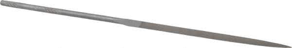 Nicholson - 5-1/2" Needle Precision Swiss Pattern Three Square File - Round Handle - Industrial Tool & Supply