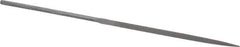 Nicholson - 6-1/4" Needle Precision Swiss Pattern Three Square File - Round Handle - Industrial Tool & Supply