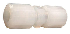 Parker - 1/4" Tube OD, PFA PTFE Plastic Compression Tube Union - 300°F Max, Plastic Grip - Industrial Tool & Supply