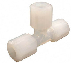 Parker - 1/4" Tube OD, PFA PTFE Plastic Compression Tube Union Tee - 300°F Max, Plastic Grip - Industrial Tool & Supply