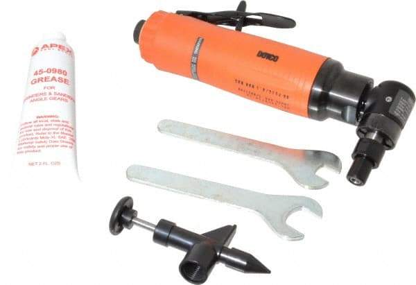 Dotco - 1/4" Collet, Angle Handle, Air Angle Die Grinder - 18,000 RPM, Rear Exhaust, 38 CFM, 0.9 hp, 90 psi, 1/4" Inlet - Industrial Tool & Supply