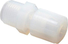 Parker - 3/8" Tube OD, PFA PTFE Plastic Compression Tube Male Straight Adapter - 1/2 NPT Pipe, 300°F Max, Plastic Grip - Industrial Tool & Supply