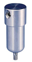 Parker - 1/4" Port, 4" High x 1.56" Wide, FRL Filter with Stainless Steel Bowl & Manual Drain - 16 SCFM, 300 Max psi, 180°F Max, 1 oz Bowl Capacity - Industrial Tool & Supply