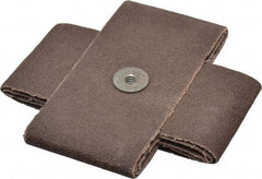 Made in USA - 60 Grit, Medium Grade, Aluminum Oxide Cross Pad - 4" Long x 2" Wide x 2" Thick, Cloth Backed, X Backing Weight, 10 Ply, 12,000 Max RPM - Industrial Tool & Supply