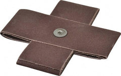 Made in USA - 120 Grit, Fine Grade, Aluminum Oxide Cross Pad - 5" Long x 2" Wide x 2" Thick, Cloth Backed, X Backing Weight, 8 Ply, 7,500 Max RPM - Industrial Tool & Supply