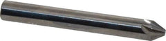 Made in USA - 1/4" Head Diam, 1/4" Shank Diam, 6 Flute 60° Solid Carbide Countersink - Bright Finish, 2" OAL, 0.078" Nose Diam, Single End, Straight Shank, Right Hand Cut - Industrial Tool & Supply