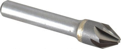 Made in USA - 1/2" Head Diam, 3/8" Shank Diam, 6 Flute 60° Solid Carbide Countersink - Industrial Tool & Supply