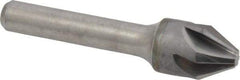 Made in USA - 5/8" Head Diam, 3/8" Shank Diam, 6 Flute 60° Solid Carbide Countersink - Bright Finish, 2-5/8" OAL, 0.203" Nose Diam, Single End, Straight Shank, Right Hand Cut - Industrial Tool & Supply
