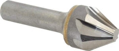 Made in USA - 1" Head Diam, 1/2" Shank Diam, 6 Flute 60° Solid Carbide Countersink - Bright Finish, 3" OAL, 0.328" Nose Diam, Single End, Straight Shank, Right Hand Cut - Industrial Tool & Supply