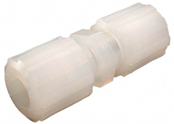 Parker - 1/8" Tube OD, PFA PTFE Plastic Compression Tube Union - 325°F Max, Plastic Grip - Industrial Tool & Supply