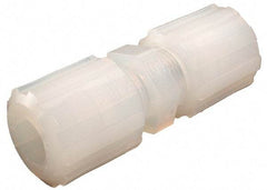 Parker - 1/8" Tube OD, PFA PTFE Plastic Compression Tube Union - 325°F Max, Plastic Grip - Industrial Tool & Supply
