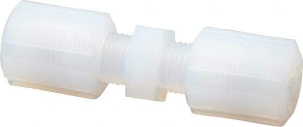 Parker - 1/4" Tube OD, PFA PTFE Plastic Compression Tube Union - 325°F Max, Plastic Grip - Industrial Tool & Supply