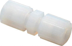 Parker - 3/8" Tube OD, PFA PTFE Plastic Compression Tube Union - 325°F Max, Plastic Grip - Industrial Tool & Supply