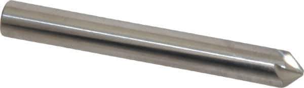 Made in USA - 1/4" Head Diam, 1/4" Shank Diam, 6 Flute 90° Solid Carbide Countersink - Bright Finish, 2" OAL, 0.046" Nose Diam, Single End, Straight Shank, Right Hand Cut - Industrial Tool & Supply