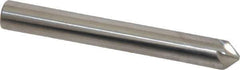 Made in USA - 1/4" Head Diam, 1/4" Shank Diam, 6 Flute 90° Solid Carbide Countersink - Bright Finish, 2" OAL, 0.046" Nose Diam, Single End, Straight Shank, Right Hand Cut - Industrial Tool & Supply