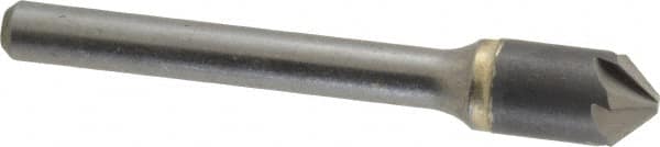 Made in USA - 3/8" Head Diam, 1/4" Shank Diam, 6 Flute 90° Solid Carbide Countersink - Industrial Tool & Supply