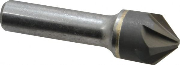 Made in USA - 3/4" Head Diam, 1/2" Shank Diam, 6 Flute 90° Solid Carbide Countersink - Industrial Tool & Supply