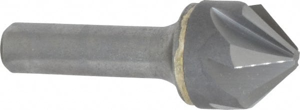 Made in USA - 1" Head Diam, 1/2" Shank Diam, 6 Flute 90° Solid Carbide Countersink - Industrial Tool & Supply