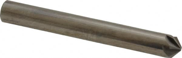 Made in USA - 1/4" Head Diam, 1/4" Shank Diam, 6 Flute 100° Solid Carbide Countersink - Industrial Tool & Supply
