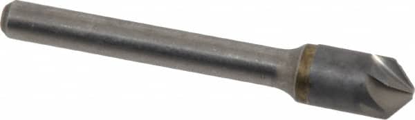 Made in USA - 3/8" Head Diam, 1/4" Shank Diam, 6 Flute 100° Solid Carbide Countersink - Industrial Tool & Supply
