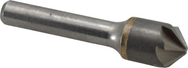 Made in USA - 5/8" Head Diam, 3/8" Shank Diam, 6 Flute 100° Solid Carbide Countersink - Industrial Tool & Supply