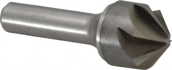 Made in USA - 1" Head Diam, 1/2" Shank Diam, 6 Flute 100° Solid Carbide Countersink - Industrial Tool & Supply