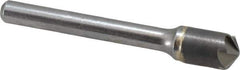 Made in USA - 3/8" Head Diam, 1/4" Shank Diam, 6 Flute 120° Solid Carbide Countersink - Bright Finish, 2-1/2" OAL, 0.062" Nose Diam, Single End, Straight Shank, Right Hand Cut - Industrial Tool & Supply