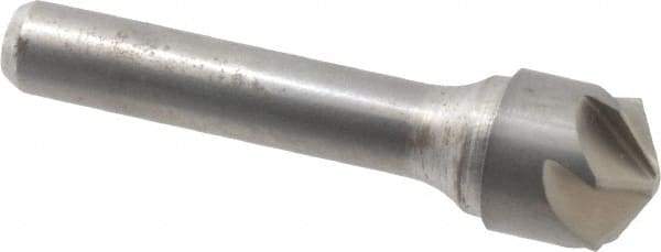 Made in USA - 5/8" Head Diam, 3/8" Shank Diam, 6 Flute 120° Solid Carbide Countersink - Bright Finish, 2-5/8" OAL, 0.109" Nose Diam, Single End, Straight Shank, Right Hand Cut - Industrial Tool & Supply