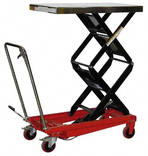 Vestil - 800 Lb Capacity Hydraulic Scissor Elevating Cart - 15-1/2" to 51-7/8" Lift Height, 35-1/2" Platform Length x 20" Platform Width - Industrial Tool & Supply