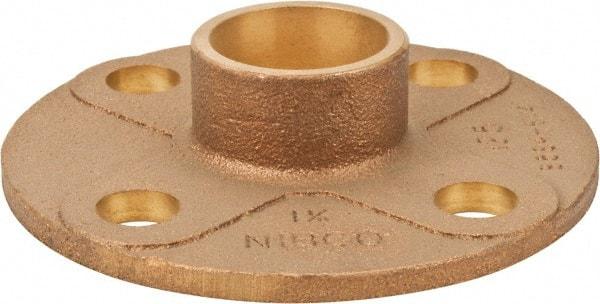 NIBCO - 1-1/4" Pipe, 4-5/8" OD, Cast Copper Companion Pipe Flange - 125 psi, C End Connection, 3-1/2" Across Bolt Hole Centers - Industrial Tool & Supply