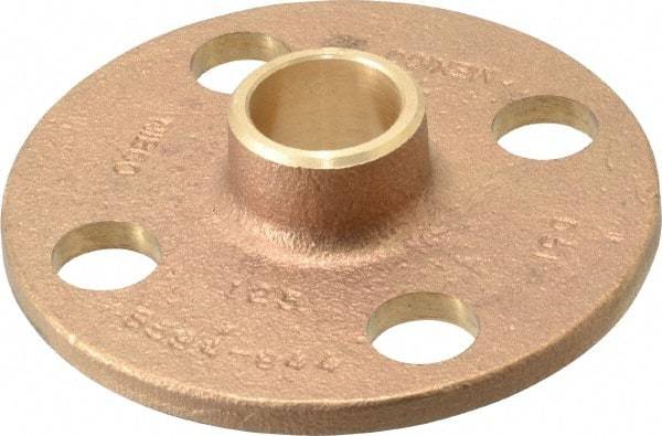 NIBCO - 3/4" Pipe, 3-7/8" OD, Cast Copper Companion Pipe Flange - 125 psi, C End Connection, 2-3/4" Across Bolt Hole Centers - Industrial Tool & Supply