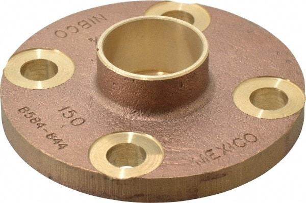 NIBCO - 1-1/2" Pipe, 5" OD, Cast Copper Companion Pipe Flange - 150 psi, C End Connection, 3-7/8" Across Bolt Hole Centers - Industrial Tool & Supply