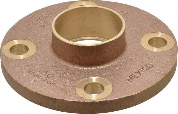 NIBCO - 2-1/2" Pipe, 7" OD, Cast Copper Companion Pipe Flange - 150 psi, C End Connection, 5-1/2" Across Bolt Hole Centers - Industrial Tool & Supply