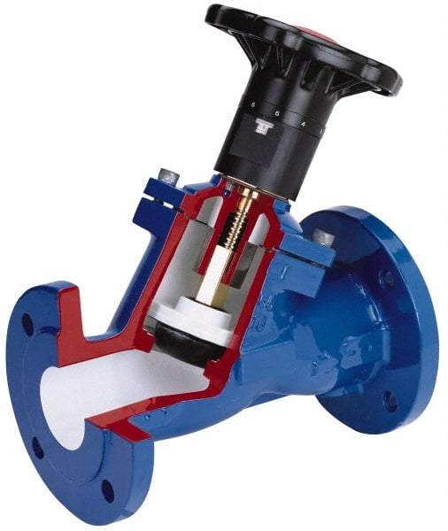 NIBCO - 4" Pipe, Flanged End Connections, Y Pattern Calibrated Balance Valve - 350mm Long, 310mm High, 175 Max psi, Iron Body - Industrial Tool & Supply