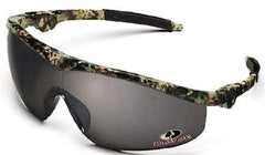 MCR Safety - Silver Mirror Lenses, Framed Safety Glasses - Scratch Resistant, Camouflage Plastic Frame, Adjustable Temples, Size Universal, Wrap Around - Industrial Tool & Supply