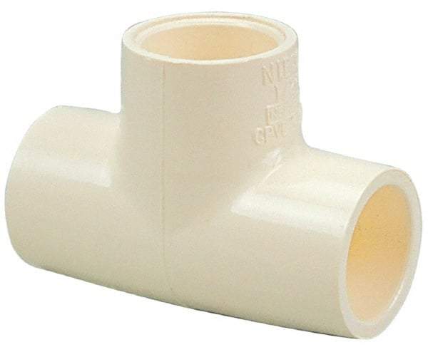 NIBCO - 1 x 1 x 3/4" CPVC Plastic Pipe Tee - Slip x Slip x Slip End Connections - Industrial Tool & Supply