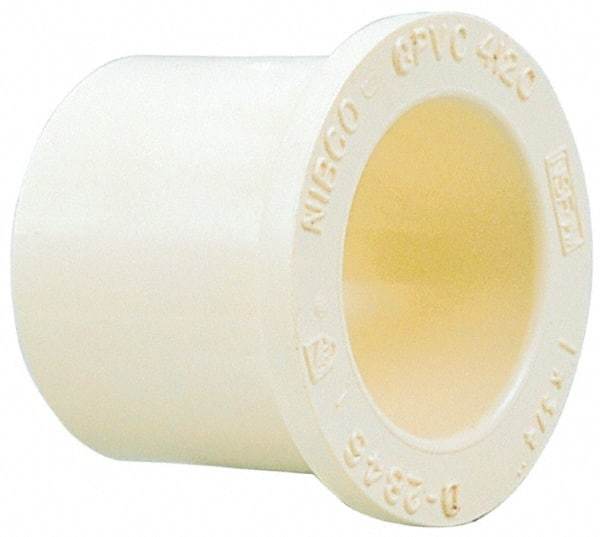 NIBCO - 2 x 1" CPVC Plastic Pipe Bushing - Spig x Slip End Connections - Industrial Tool & Supply