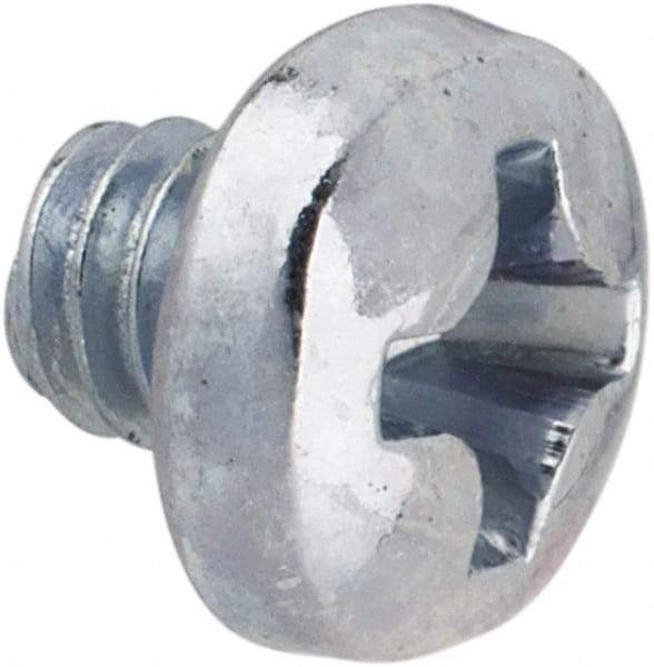 Value Collection - #5-40 UNC, 1/8" Length Under Head Phillips Drive Machine Screw - Pan Head, Grade J82 Steel, Zinc-Plated Finish, Without Washer - Industrial Tool & Supply