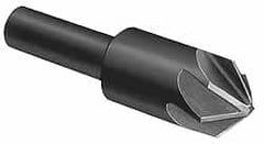 Made in USA - 1/2" Head Diam, 3/8" Shank Diam, 6 Flute 82° High Speed Steel Countersink - Industrial Tool & Supply