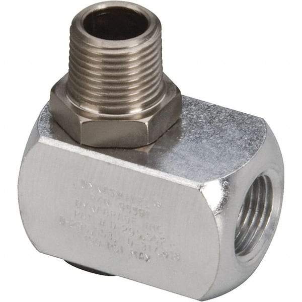 Dynabrade - 3/8 Male NPT Pneumatic Hose Single Pivot Fitting - Aluminum - Industrial Tool & Supply