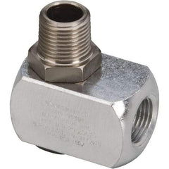 Dynabrade - 3/8 Male NPT Pneumatic Hose Single Pivot Fitting - Aluminum - Industrial Tool & Supply