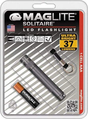 Mag-Lite - Clear LED Bulb, 47 Lumens, Mini Flashlight - Gray Aluminum Body, 1 AAA Alkaline Battery Included - Industrial Tool & Supply
