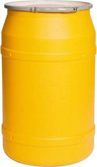 Eagle - 55 Gallon Yellow Cylindrical Polyethylene Open Head Drum - 36-3/8" High x 23" Diam - Industrial Tool & Supply