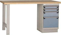Rousseau Metal - 60 Wide x 30" Deep x 34" High, Laminated Hardwood Workbench - Fixed Legs - Industrial Tool & Supply