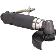 Dynabrade - 4" Wheel Diam, 13,500 RPM, Pneumatic Angle & Disc Grinder - 3/8-24 Spindle, 40 CFM, Rear Exhaust - Industrial Tool & Supply