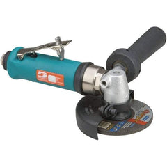 Dynabrade - 4" Wheel Diam, 13,500 RPM, Pneumatic Angle & Disc Grinder - 3/8-24 Spindle, 40 CFM, Rear Exhaust - Industrial Tool & Supply