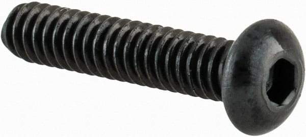 Value Collection - #3-48 UNC Hex Socket Drive, Button Screw - Alloy Steel, Black Oxide Finish, Fully Threaded, 1/2" Length Under Head - Industrial Tool & Supply