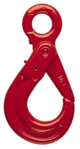 Pewag - 12,000 Lb Capacity, Chain Grade 80, Alloy Steel Eye Hook - 7-9/16" Reach, 1-49/64" Eye ID, 1/2" Chain Diam, Dacromet - Industrial Tool & Supply
